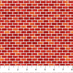 Northcott - Build Your Own World - Brick Wall, Red