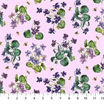 Northcott - Chelsea - Digital Print African Violet, Multi/Purple