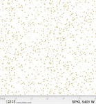 P & B Textiles - Sparkle - Abstract Metallic Dots, Gold/White