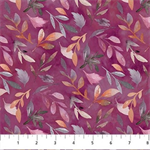 Northcott - Vivian - Leaves, Maroon