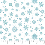 Northcott - Woodland Woolies Flannel - Snowflakes, White