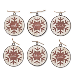 Ornament - Round Message, Snowflake Overlay, Asst