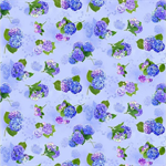 Timeless Treasures - Hydrangea Bliss - Florals, Blue