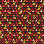 Robert Kaufman - Gustav Klimt - Metallic Gold Triangles, Red