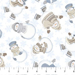 Northcott - Snow Much Fun Flannel - Tossed Snowmen, White