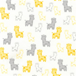 Robert Kaufman - Cozy Cotton Flannel - Baby Giraffes, Yellow on White