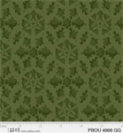 P & B Textiles - Petal Bouquet - Damask, Dark Green