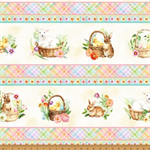 Hoffman California - Easter Wonder - Animal Border Stripe, Vanilla