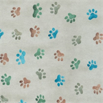 Robert Kaufman - Whiskers & Tails - Paw Prints, Cocoa