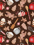 Wilmington Prints - Baking Up Joy - Joy Toss, Chocolate