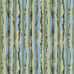 Quilting Treasures - Chickadees - Tree Bark Stripe, Blue