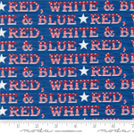 Moda - Red, White & Bloom - Text, Midnight Blue