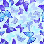 Michael Miller - Floral Fantasy - Butterfly Pavilion, Blue