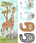 Northcott - Baby Safari - Digitally Printed 36^ Bib Panel, Turquoise