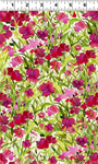 Clothworks - My Happy Place - Dianthus, Dark Raspberry