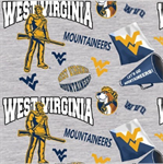 Sykel - College Prints - West Virginia - Collegiate Mascot, Gray