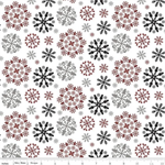 Riley Blake Flannel - Hello Winter Flannel - Snowflakes, Multi