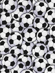 Timeless Treasures - Sports - (Gail) - Packed Soccer Balls, White