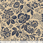 Marcus Fabrics - Indigo Neutrals - Large Floral, Navy