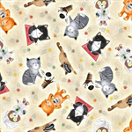 Timeless Treasures - Cats - Cute Sassy Cats, Natural