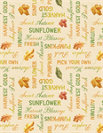 Wilmington Prints - Harvest Gold - Word Toss, Cream