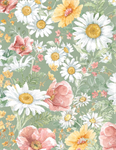 Wilmington Prints - Daisy Days - Packed Floral, Green