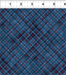 In The Beginning - Hedgehog Hollow - Diagonal Plaid, Blue