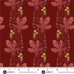 Andover Fabrics - Dahlia - Tree Moss, Crimson