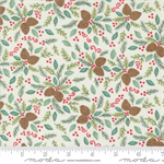 Moda - Woodland Winter - Pinecones & Berries, Snowy White