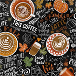 Timeless Treasures - Coffee - Pumpkin Spice, Multi