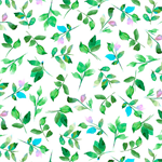 Quilting Treasures - Charlene - Leaf Sprigs, Green/White