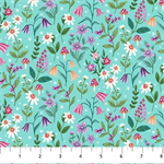 Northcott - Unicorn Dreams - Small Wildflowers, Turquoise