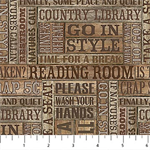 Northcott - Nature's Calling - Reading Room Words, Brown