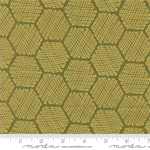 Moda - Bee Garden - Honeycomb, Metallic Ivy