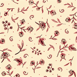 Quilting Treasures - Imperial - Tossed Cranberry Flowers, Cream