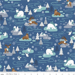 Riley Blake - Flannel - Northern Lights Flannel - Main Print, Ocean