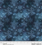 P & B Textiles - Snowfall - Large Snowflakes, Navy