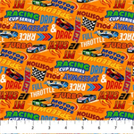 Northcott - Turbo Speed - Racing Words, Orange/Multi