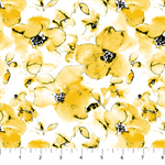 Northcott - Windsong - Yellow Floral, White