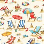 Michael Miller - Sea La Vie - Beach Toys, Cream