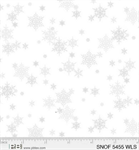 P & B Textiles - Snowfall - Small Snowflakes, Light Silver/White