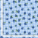 Timeless Treasures - Fruit - Blueberries Gingham, Sky