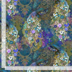 Timeless Treasures - Flourish - Peacock Bird Floral, Teal