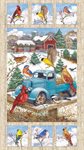 Northcott - Bird Song - 24^ Panel, Multi/Beige