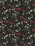 Wilmington Prints - Peach Whispers - Small Floral Toss, Black