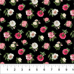 Northcott - Bloom - Small Peonies, Black