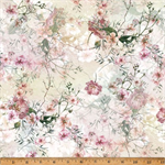 Hoffman California - Blush Garden - Wispy Floral, Light Camellia