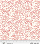 P & B Textiles - Love Birds - Pink Curly Vines, Ecru