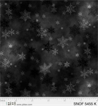 P & B Textiles - Snowfall - Small Snowflakes, Black